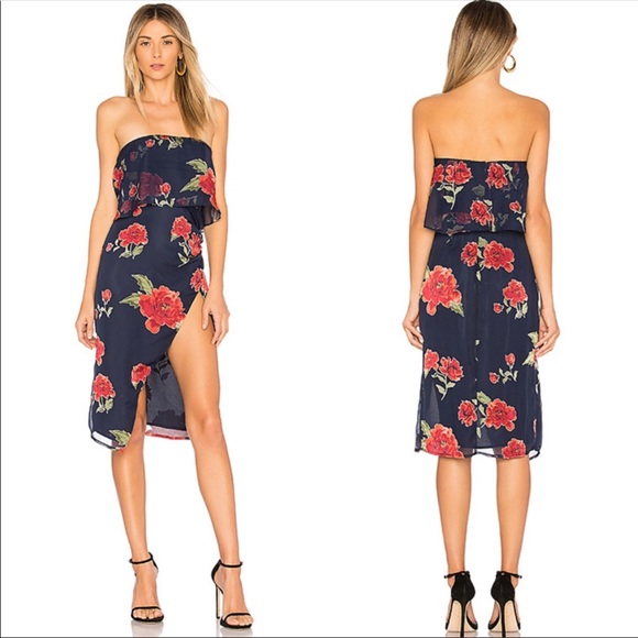 Lovers + Friends Dresses & Skirts - Lovers & Friends Valerie Floral Strapless Dress S